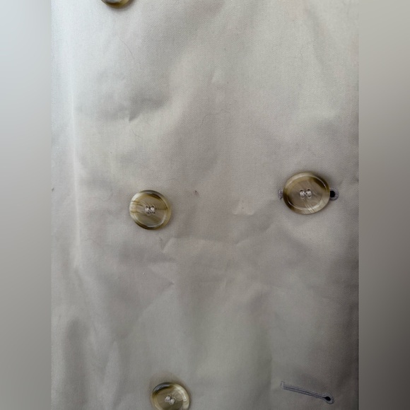 Vintage Burberry Burberrys Trench Coat Tan Plaid Lined Belted 46 Long Classic - Picture 15 of 16